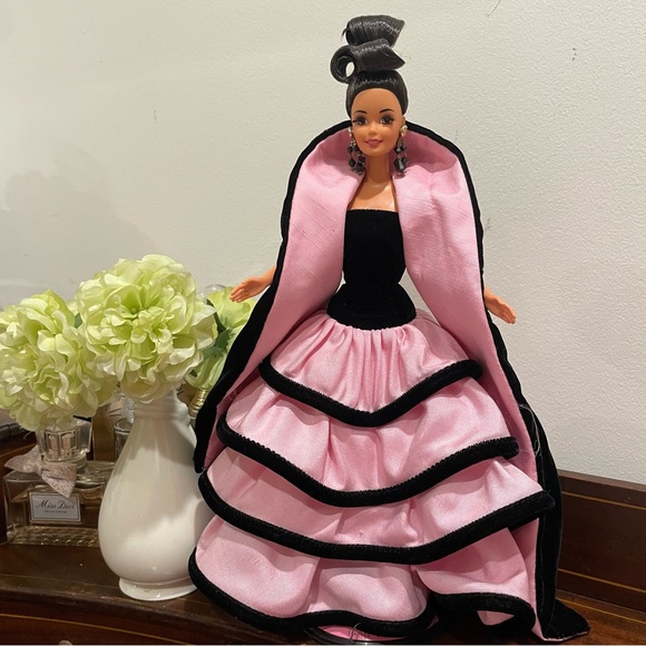 Escada Barbie Doll with Pink and Black Dress - Open Box